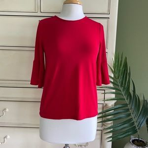Green Envelope Red Round Neck Top size XS